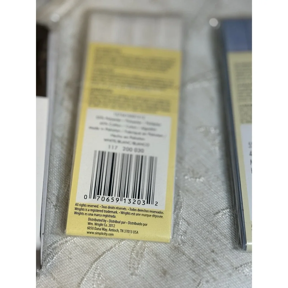 Lot of 3‎ Wrights & Sew-Ology Bias Tape & Quilt Binding - Blue, White, Brown